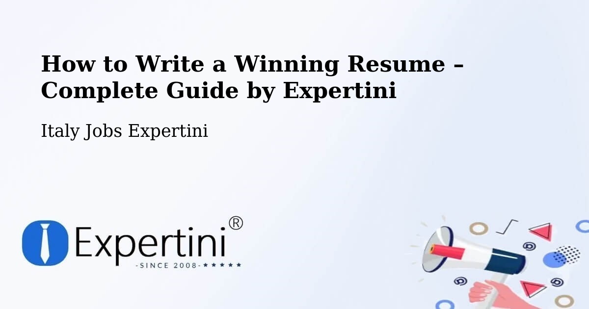 Resume Writing Guide for Job Seekers – Alghero - Alghero, Italy Jobs Expertini